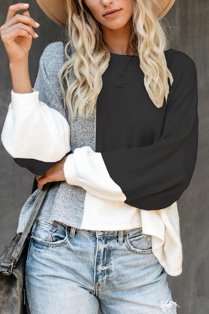 Vlovelaw Stitching Knitted Sweater Tops