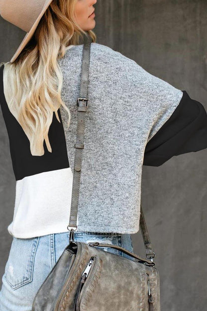 Vlovelaw Stitching Knitted Sweater Tops